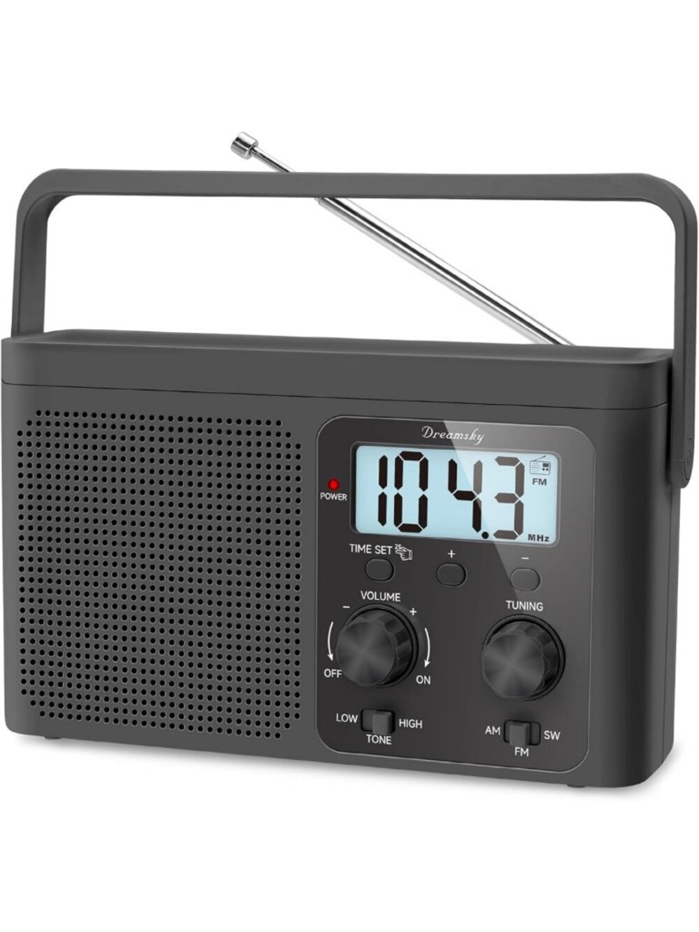 Portable AM/FM Shortwave Radio - Battery & Plug-In, Compact Design for Travel
